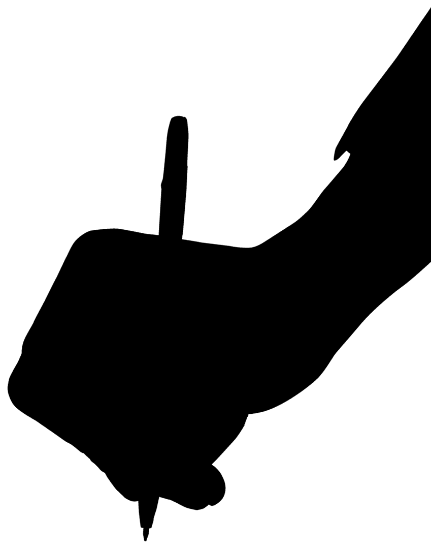 Transparent Silhouette of Hand Holding Pen Illustration