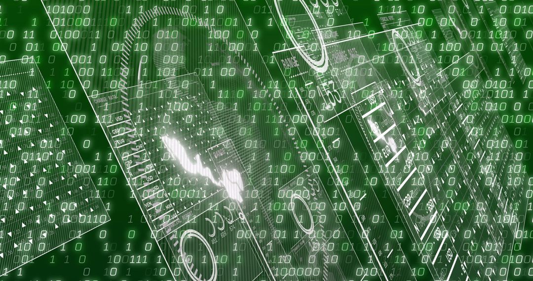 Digitally generated concept of data processing interface