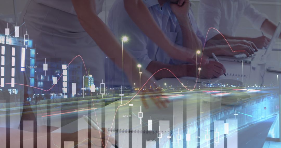 Business Team and Digital Data Analysis Visualization