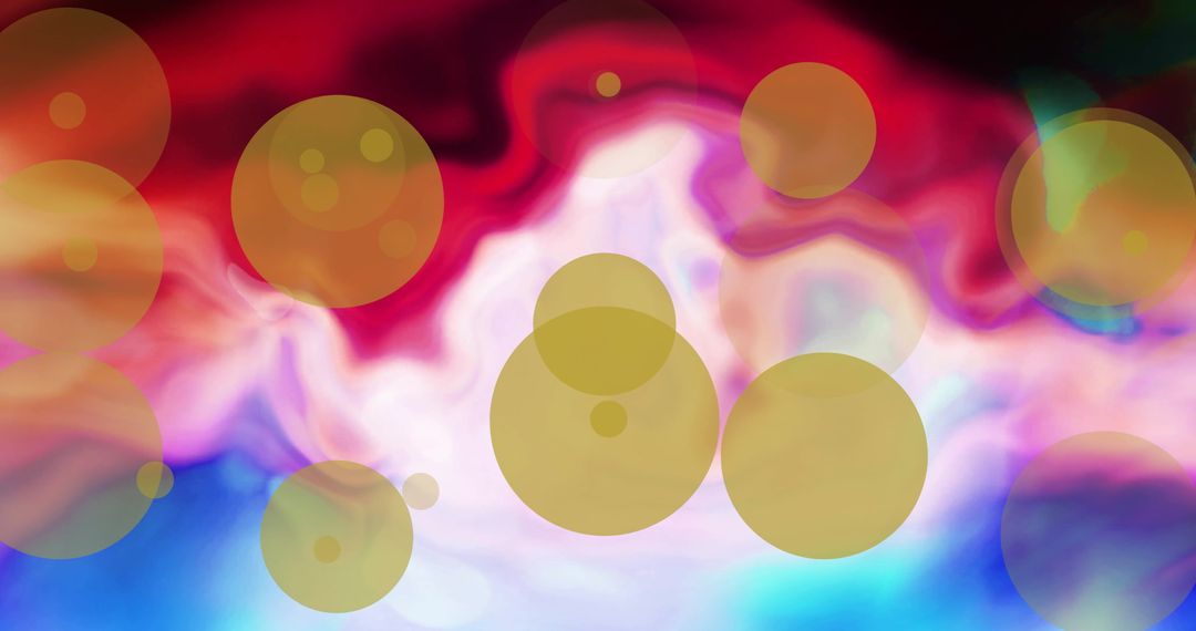 Abstract Glowing Circles on Vivid Colorful Background