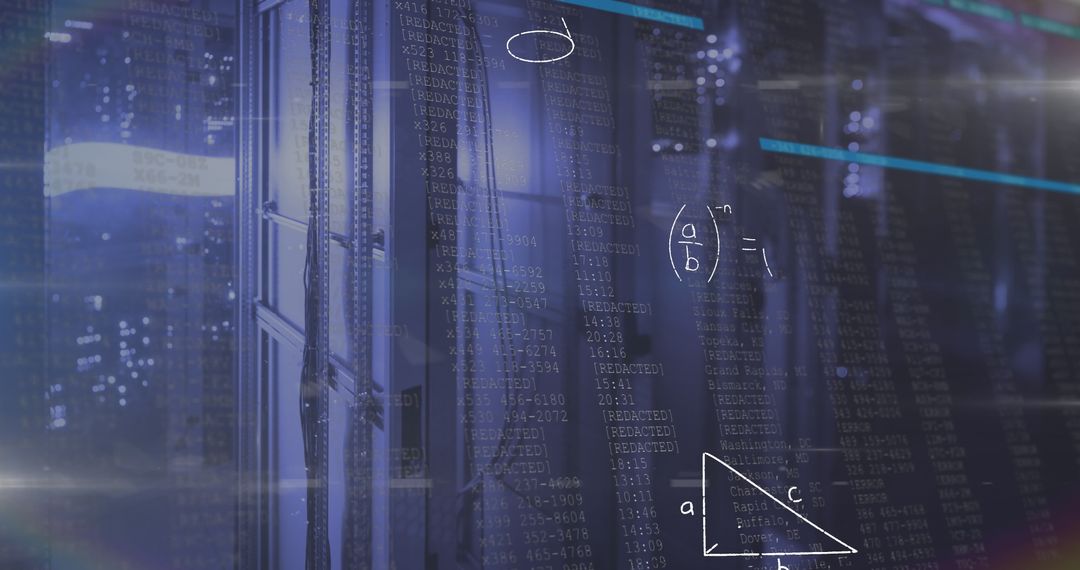 Digital Interface Concept Over Data Server Room Depicting Technology