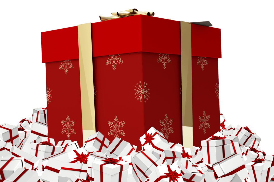 Transparent Gift Box with Pile of Gift Boxes Summer Decoration