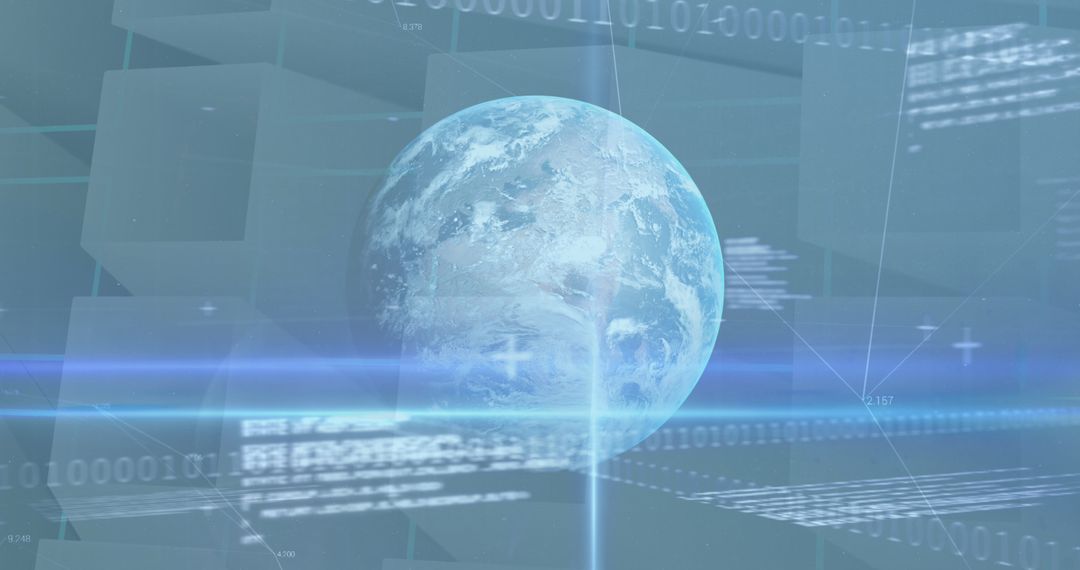 Global Financial Data Processes Over Earth Planet Graphic