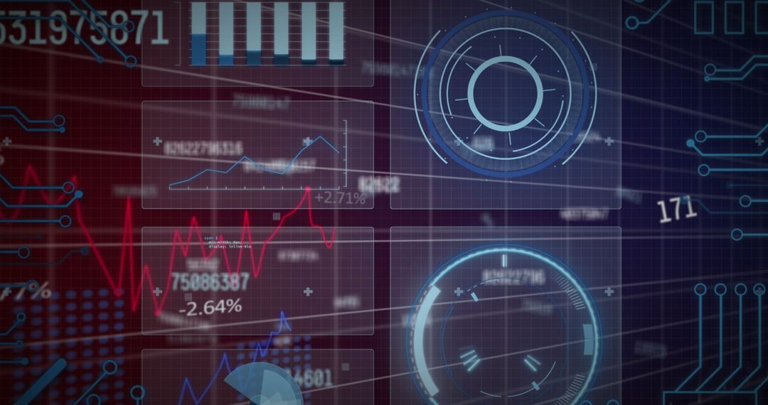 futuristic data interface with dynamic charts and diagrams - Free Images, Stock Photos and Pictures on Pikwizard.com