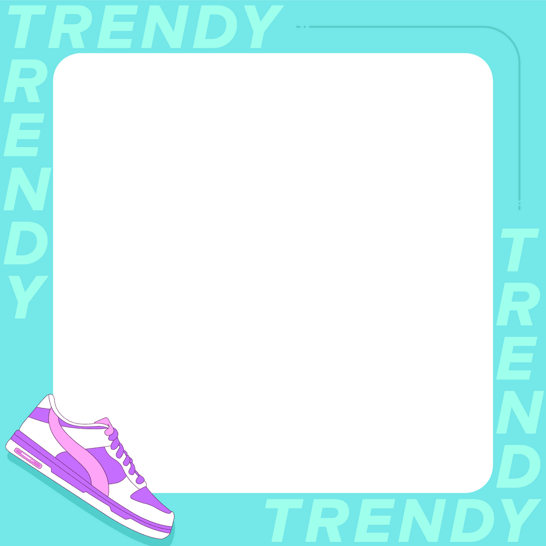 Modern Transparent Frame with Purple Sneaker Design