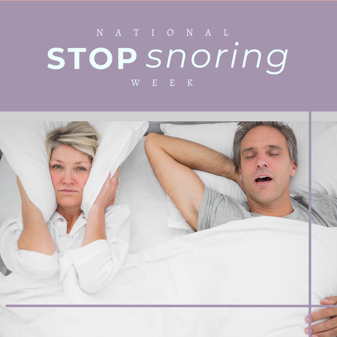 National Stop Snoring Week Campaign with Couple in Bed - Download Free Stock Templates Pikwizard.com