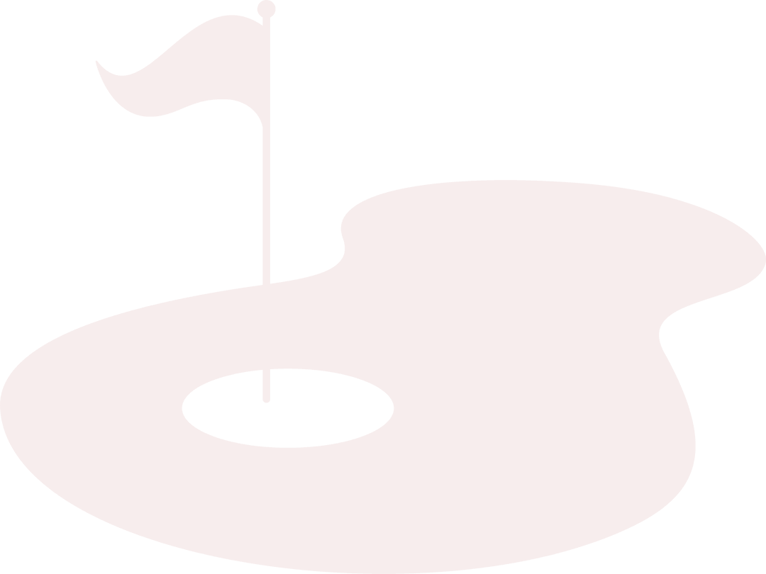 Transparent Minimalist Golf Course Design with Flag and Hole