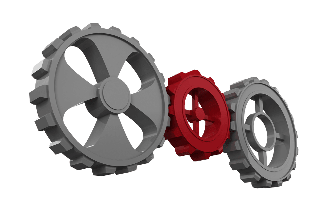 Transparent Artistic Cogwheels Illustration for Industry and Workflow