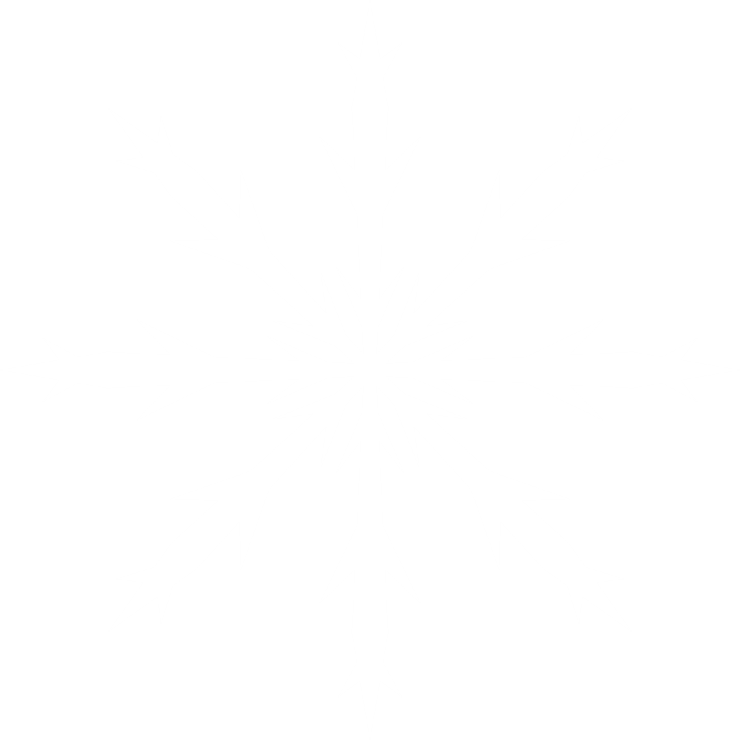 White Transparent Snowflake Icon on Clear Background