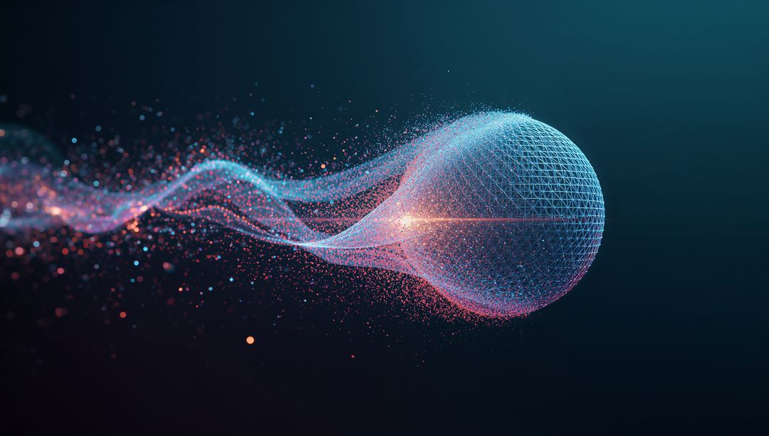 Wireframe Sphere Emits Dynamic Light in 3D Space