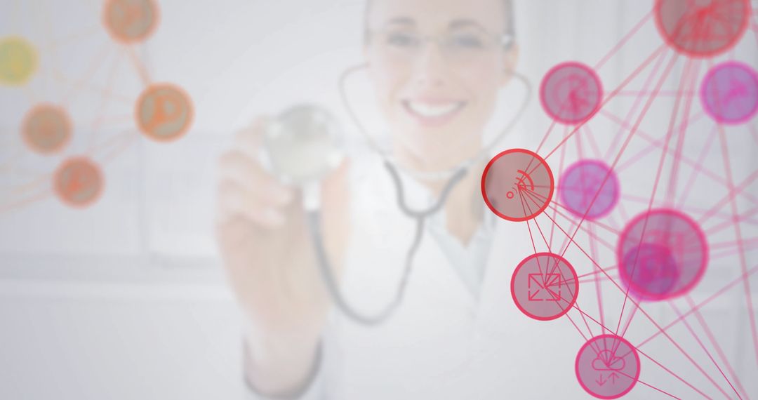 Doctor Interacting with Digital Network Interface