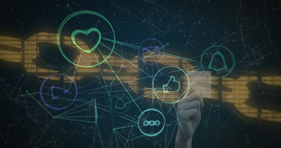 Hand Interacting with Digital Media and Data Interface