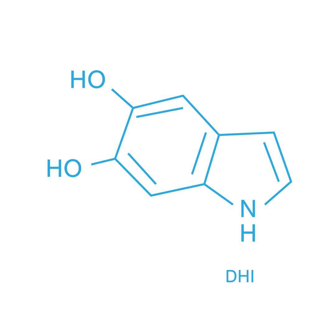 Illustration of Indole Chemical Formula on Transparent Background