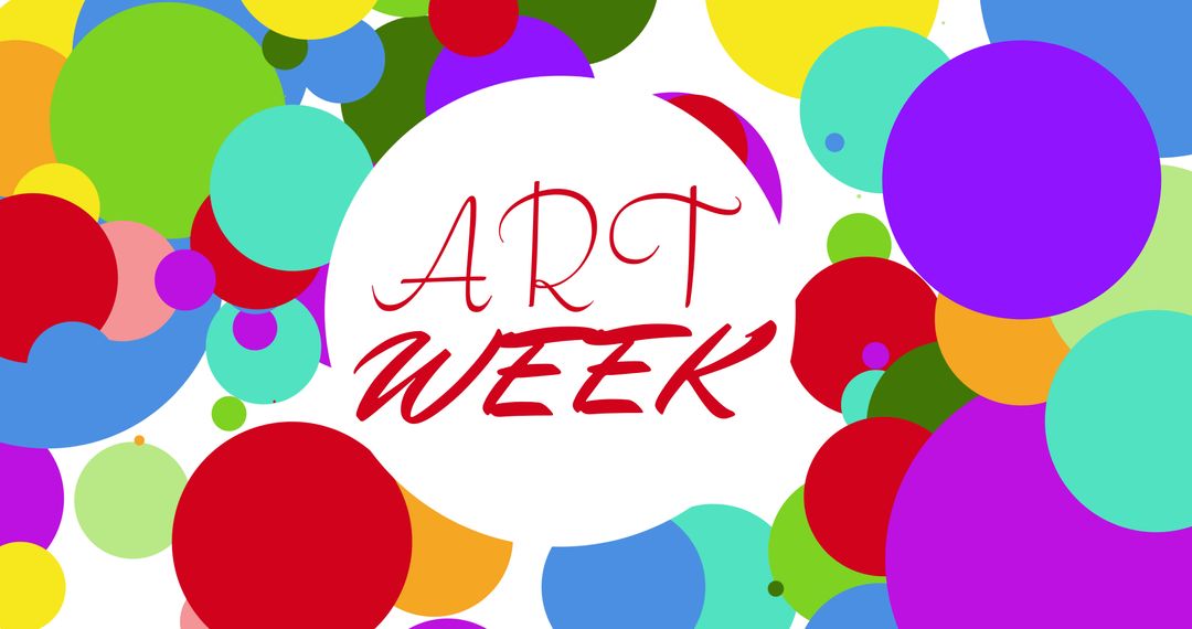 Art Week Celebration with Colorful Dots on White Background