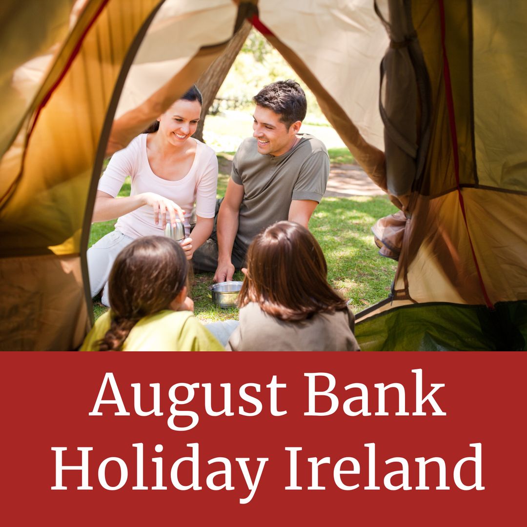 Happy Family Enjoying Camping on August Bank Holiday in Ireland