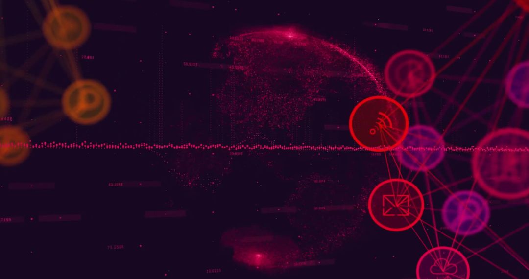 Abstract Digital Data Connectivity World Map