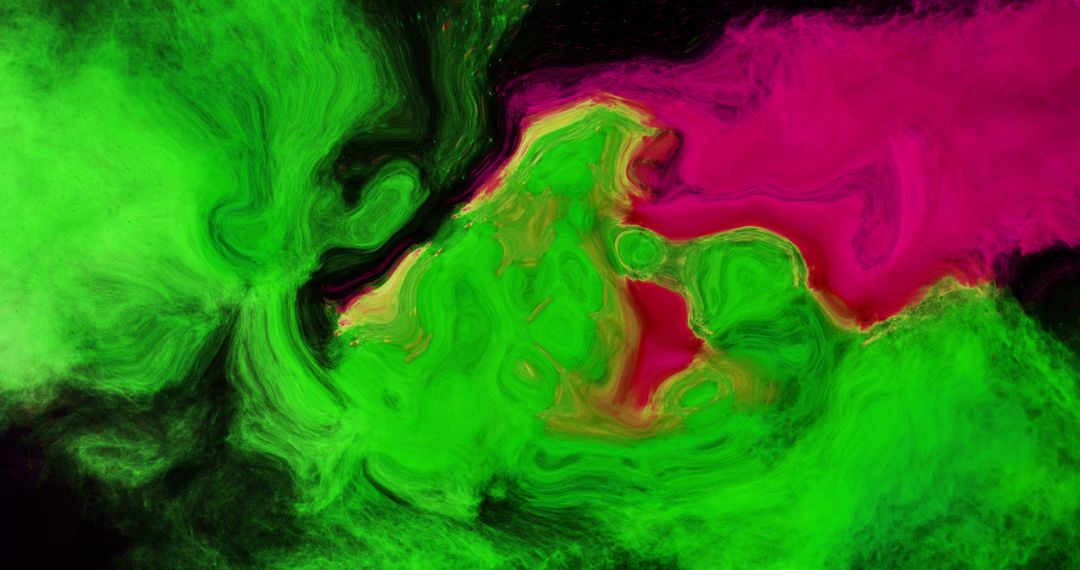 Vivid Abstract Green and Pink Liquid Texture