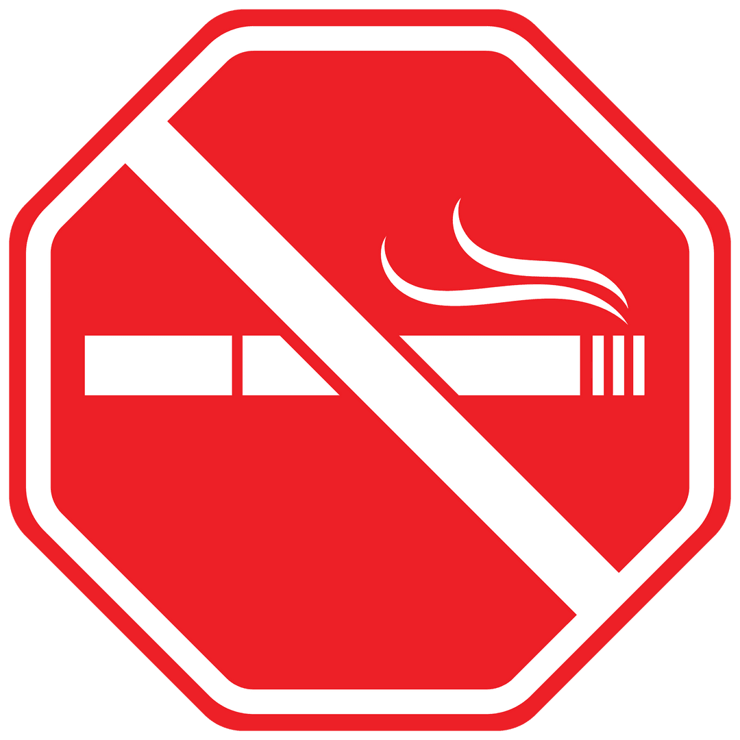 No Smoking Symbol on Transparent Background Vector