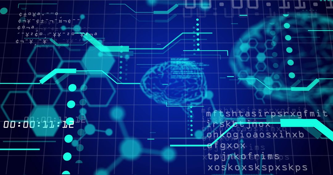 Futuristic Data Interface with Digital Connections