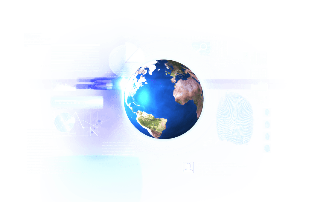 Digital World Globe and Data Visualization on Transparent Background - Download Free Stock Images Pikwizard.com