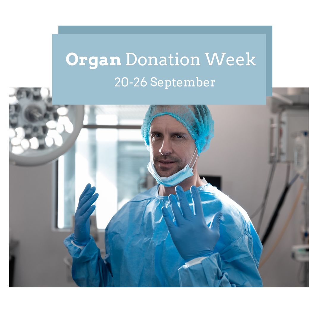 Surgeon Promoting Organ Donation Week in Medical Setting - Download Free Stock Templates Pikwizard.com