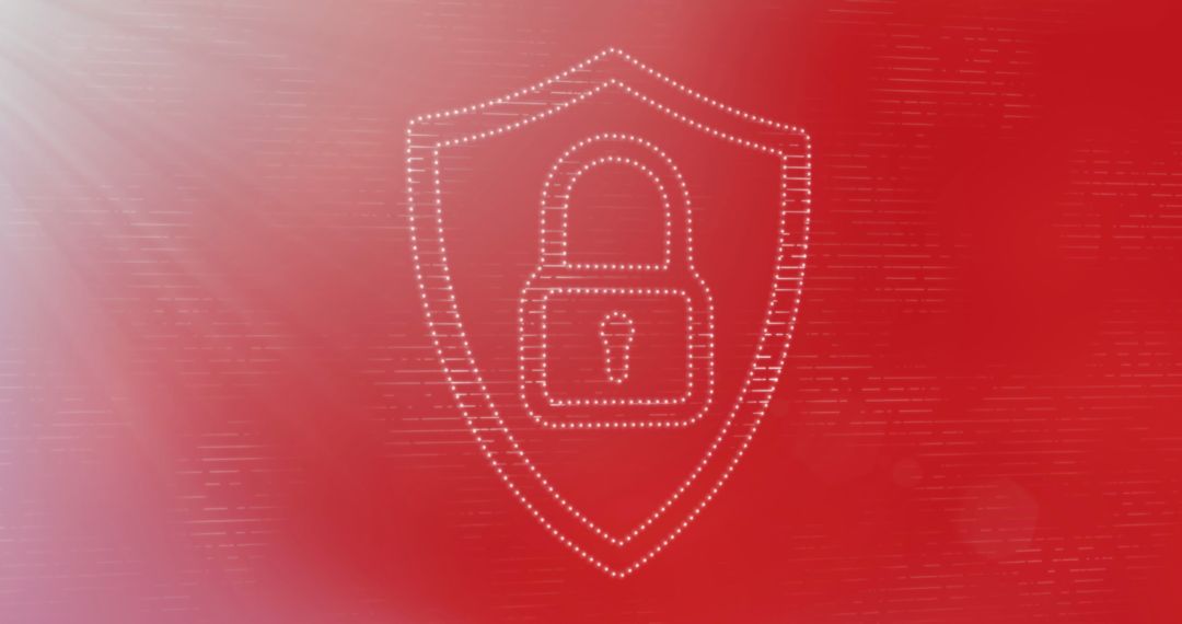 Digital Padlock and Shield Symbolizing Cyber Security