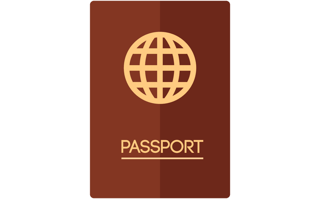 Digital Illustration of Passport with Globe on Transparent Background