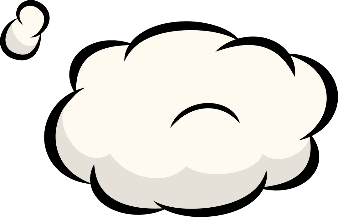 Cartoon Thought Bubble in Flat Design with Transparent Background