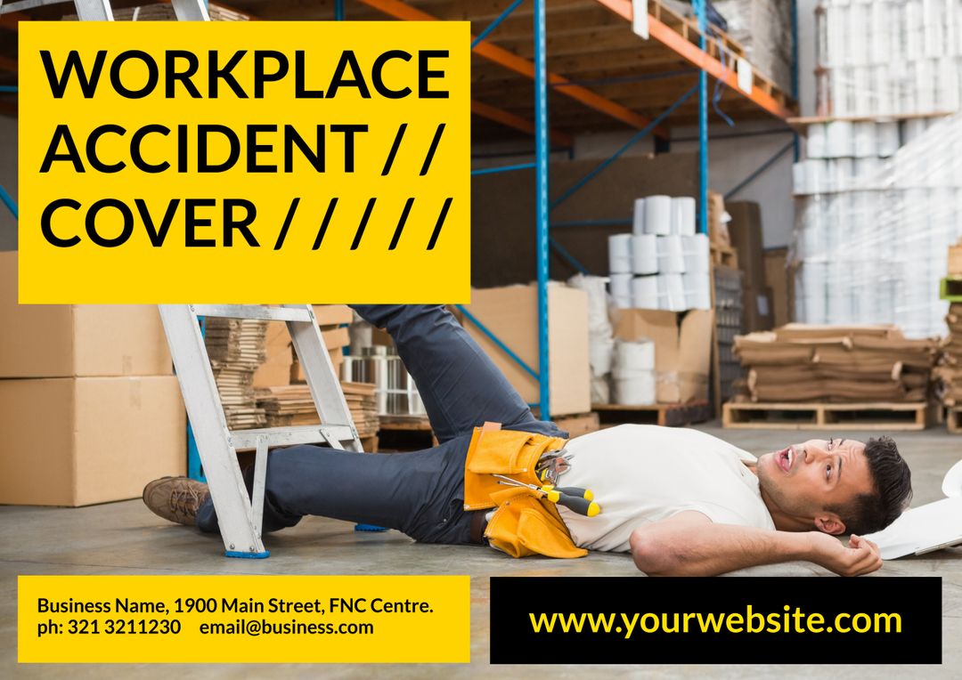 Worker Lying on Warehouse Floor Illustrating Workplace Injury