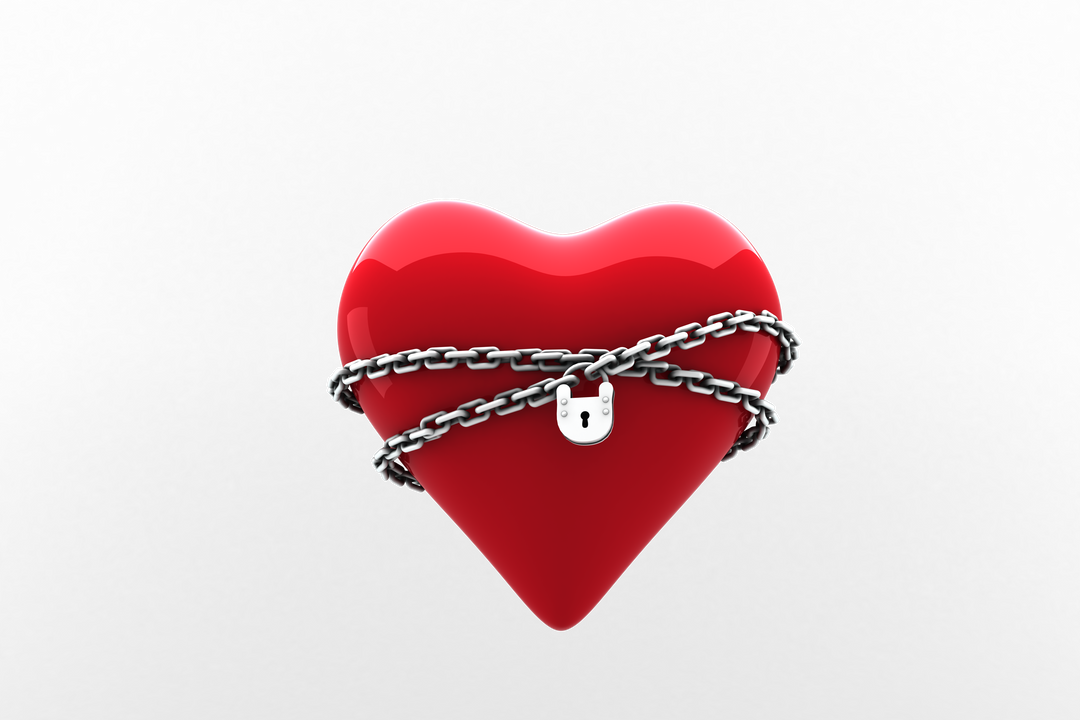 Red Heart Locked with Chain and Padlock on Transparent Background - Download Free Stock Images Pikwizard.com