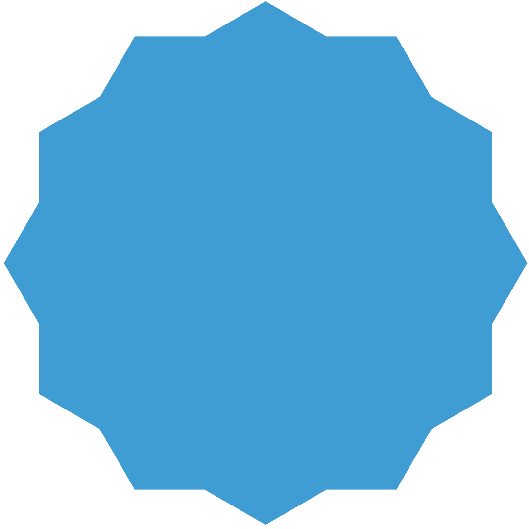 Blue Geoform Polygon on Transparent Background Decor