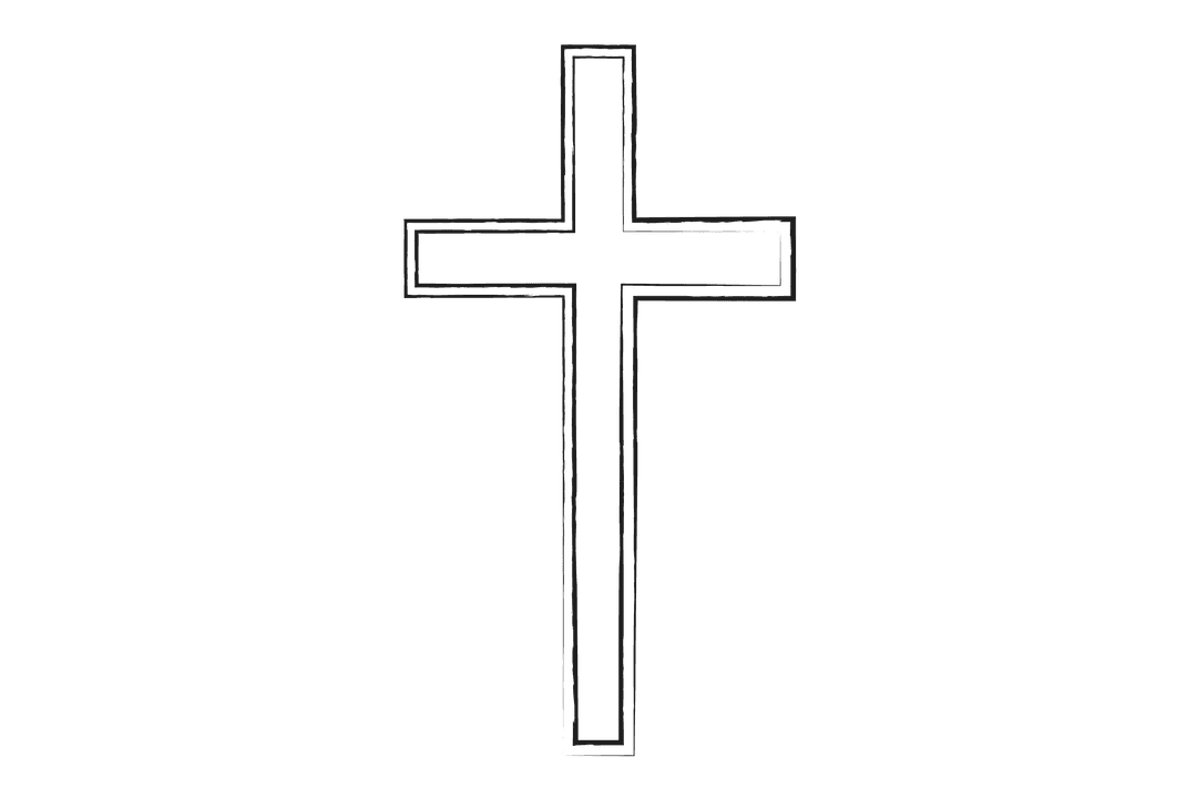 Simple Black Cross on Transparent Background Illustration