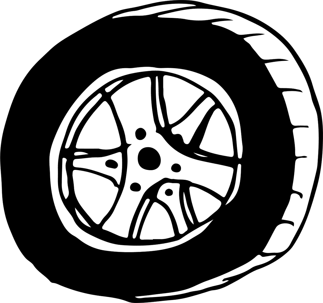 Close-Up View of Car Tyre with Transparent Background