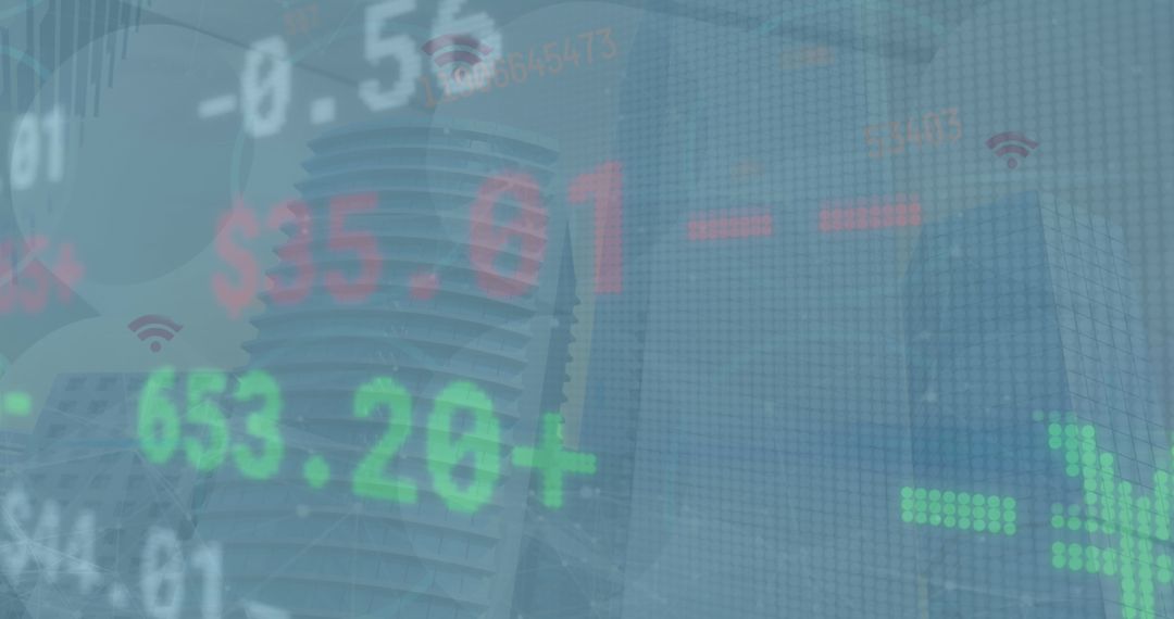 Digital Data Absorbing Modern Skyscrapers Reflecting Global Business