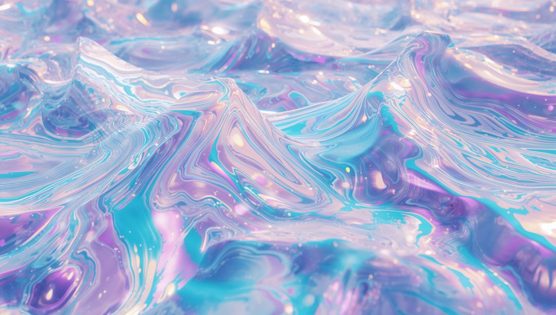 Futuristic Pastel Wave Abstract with Pearlescent Texture