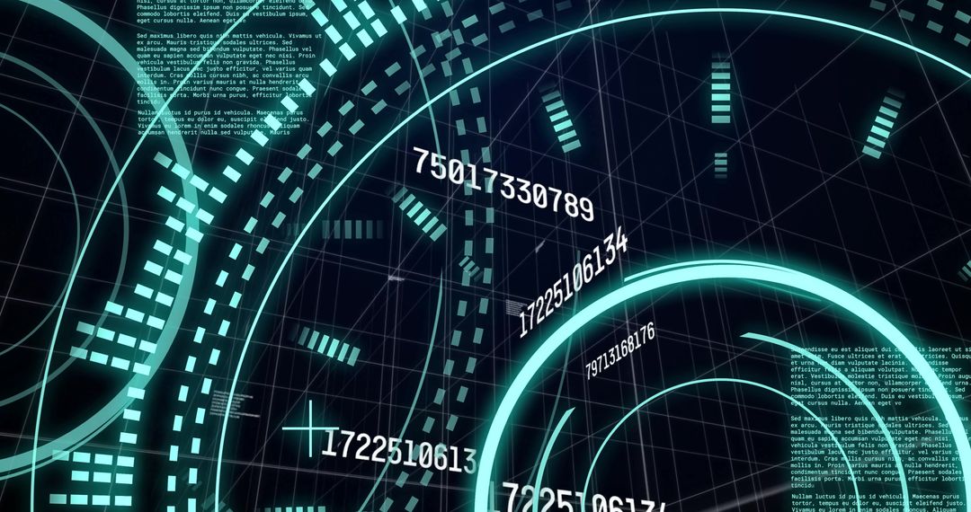 Futuristic Data and Number Visualization with Digital Grids