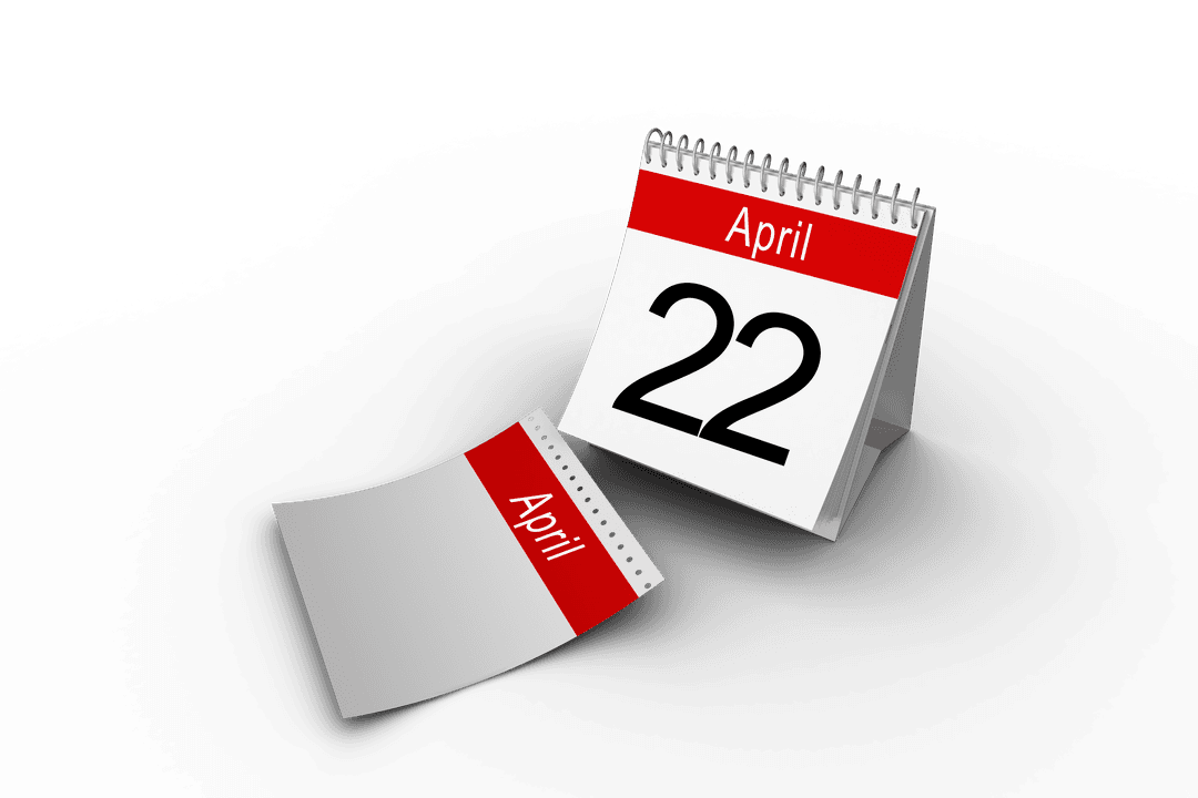 Transparent April 22 Desktop Calendar Illustrations