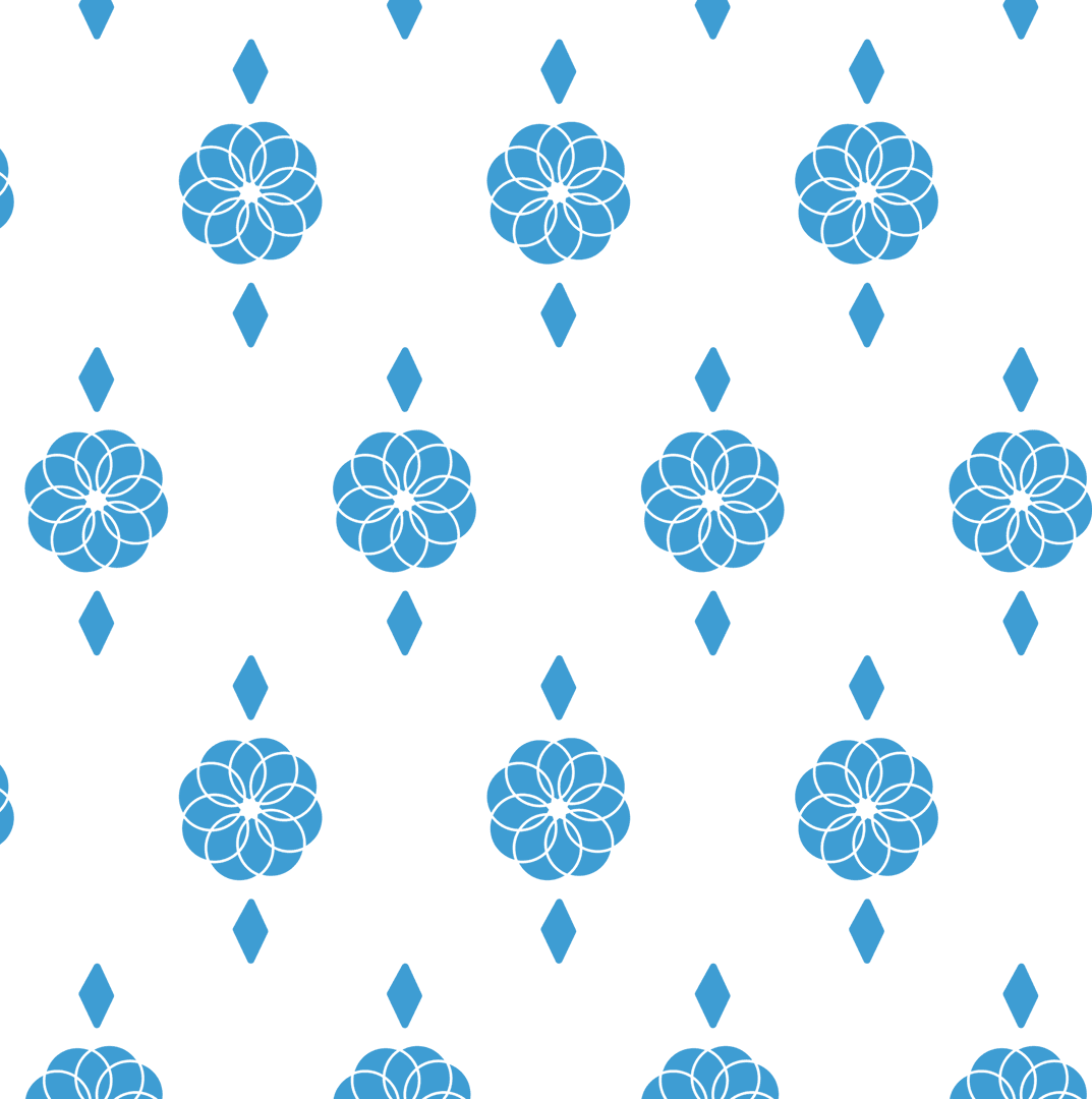 Seamless Blue Floral Pattern on Transparent Background for Decorating Projects