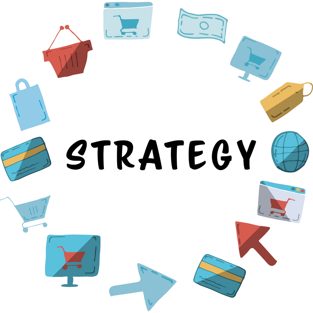 Transparent Business Strategy Icons Illustration