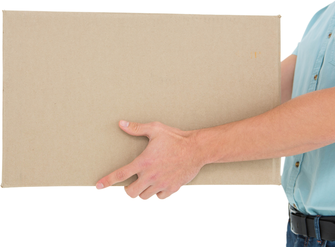 Transparent Image of Person Carrying Cardboard Box for Delivery Concept - Download Free Stock Images Pikwizard.com