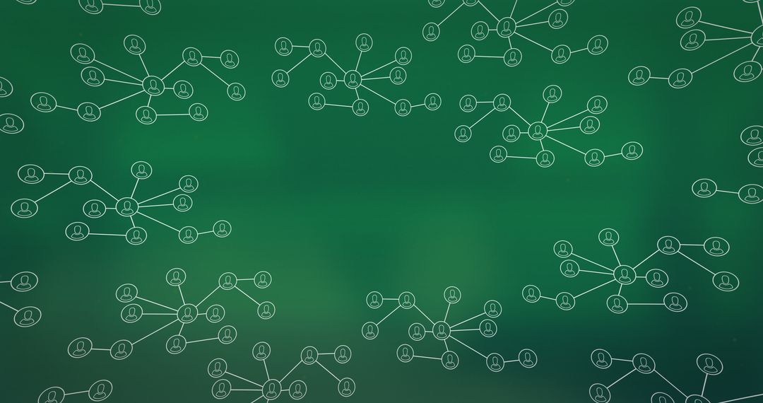 Digital Network of Connections on Green Background