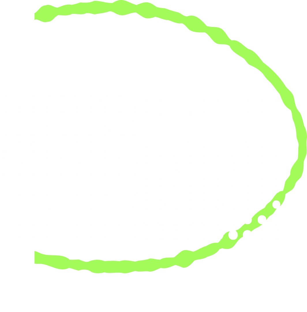 White Dotted Grid with Neon Green Brush Strokes on Transparent Background