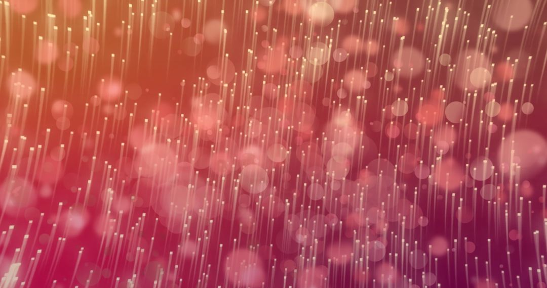 Abstract Light Trails and Spots on Vibrant Red Background