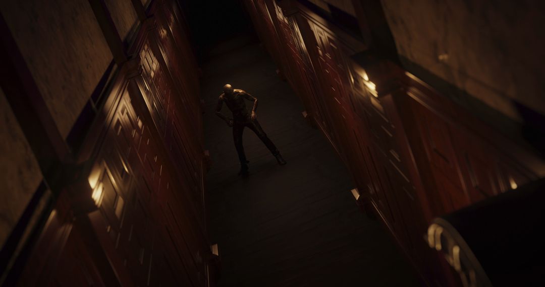 Eerie Creature in Dimly Lit Tunnel Capturing Darkness