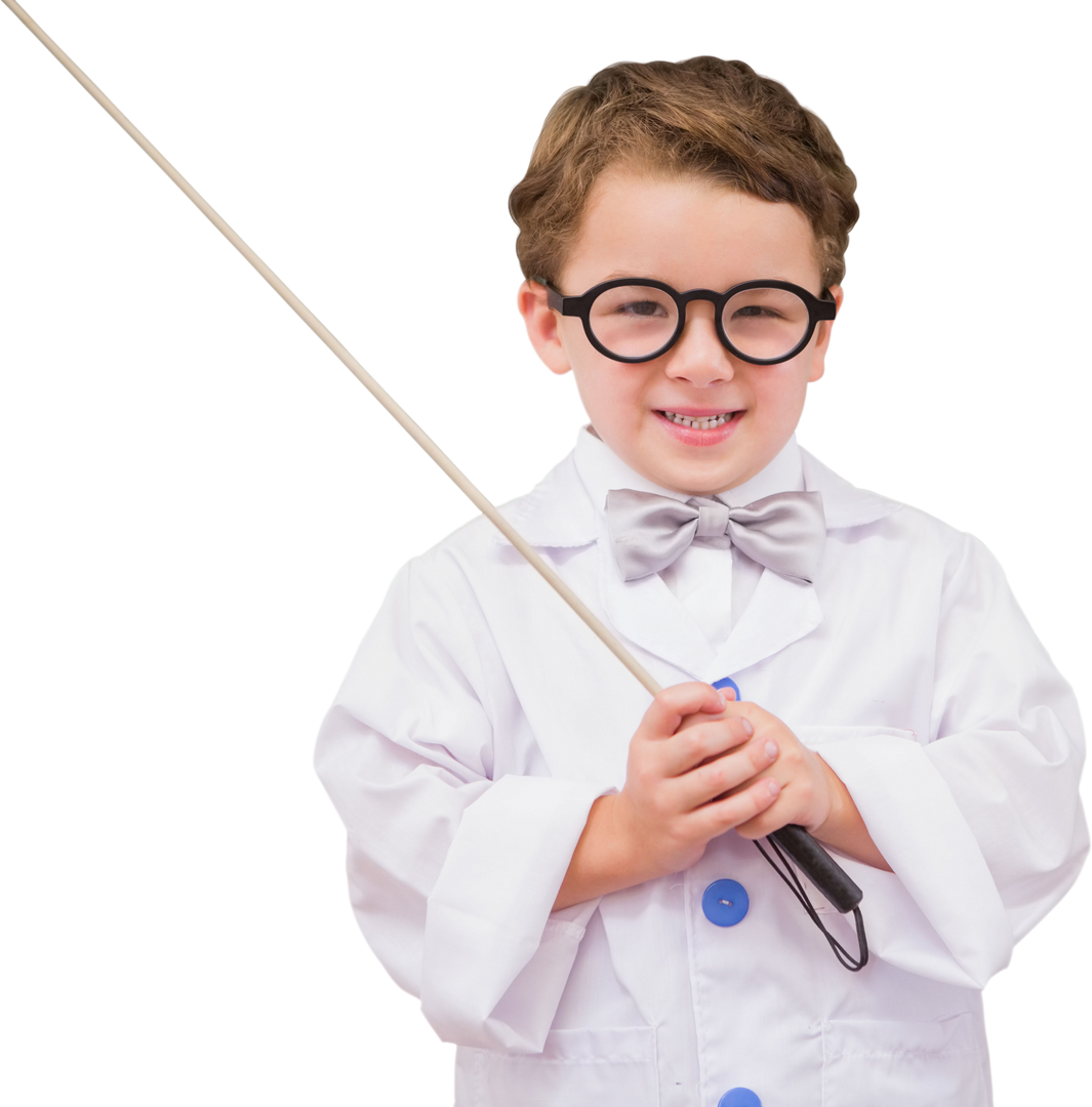 Caucasian Schoolboy in Glasses Giving Science Presentation on Transparent Background - Download Free Stock Images Pikwizard.com