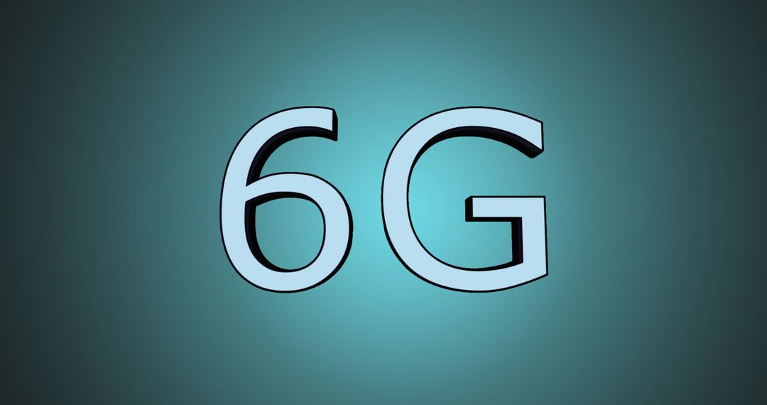 Futuristic 6G Technology Concept on Green Background