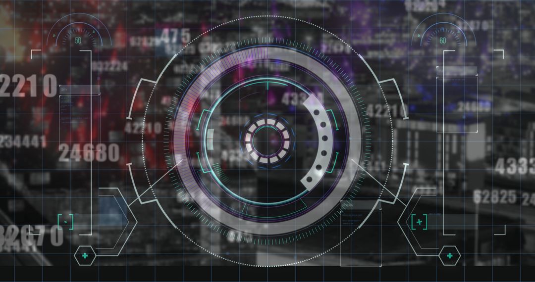 Digital Financial Interface Over Futuristic Cityscape