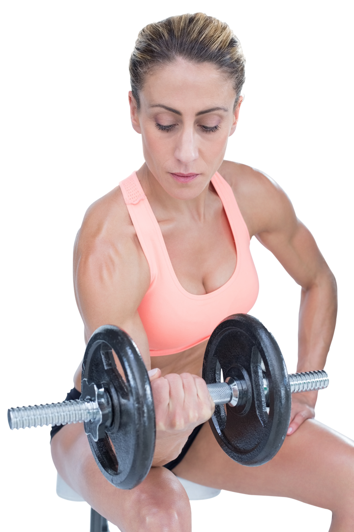 Transparent Active Woman Bicep Curl with Dumbbell Exercise - Download Free Stock Images Pikwizard.com