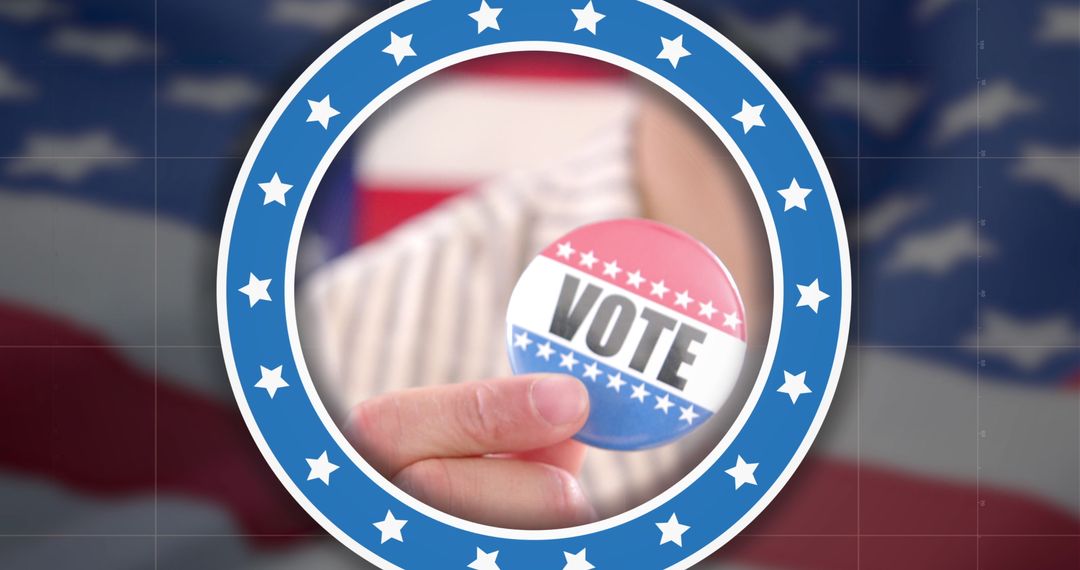 Patriotic Voting Concept with USA Flag and Badge