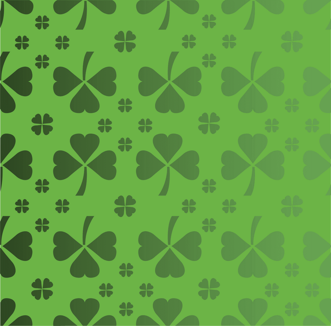 Seamless Transparent Background with Green Shamrocks for St. Patrick's Day